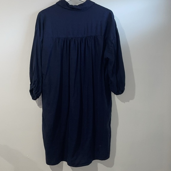 YFB Navy Linen Shirt Dress Oversized NEW - Picture 9 of 13